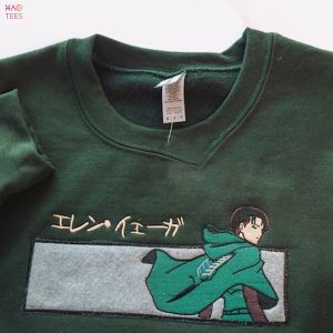 Inspired Levi Embroidered Manga Anime Crewneck Unisex Crewneck Embroidery Shirt
