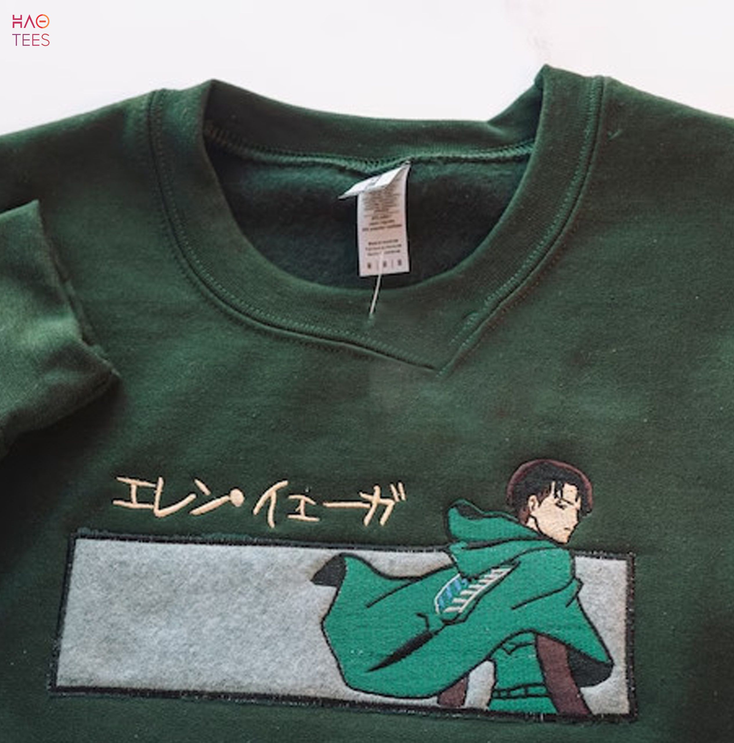 Inspired Levi Embroidered Manga Anime Crewneck Unisex Crewneck Embroidery Shirt