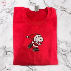 Jolly Snoopy Embroidered Crewneck Christmas Embroidery Shirt
