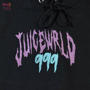 Juice WRLD 999 Embroidered Crewneck Tribute With 999 Cuff Rapper Hip Hop Style Art Shirt