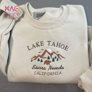 Lake Tahoe Embroidered California Crewneck Sierra Nevada Embroidered Shirt Lake Tahoe Embroidered California Crewneck Sierra Nevada Embroidered Shirt