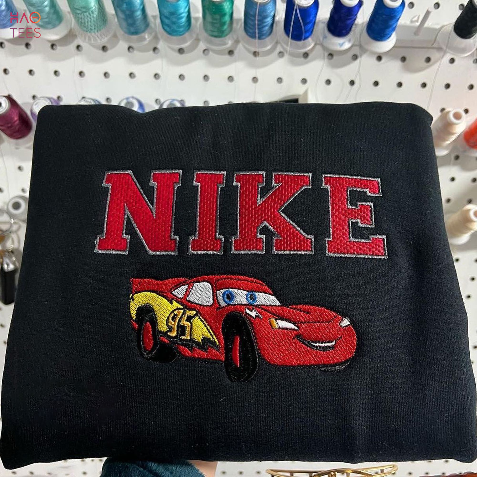 Lightning McQueen Nke Embroidered Embroidered Swoosh Embroidered Cars Shirt Lightning McQueen Nke Embroidered Embroidered Swoosh Embroidered Cars Shirt