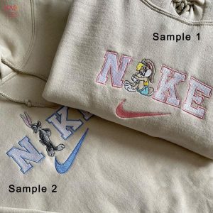 Lola & Bugs Bunny Couple Embroidered Custom Embroidered Roman Numeral Couple Matching Anniversary Shirt