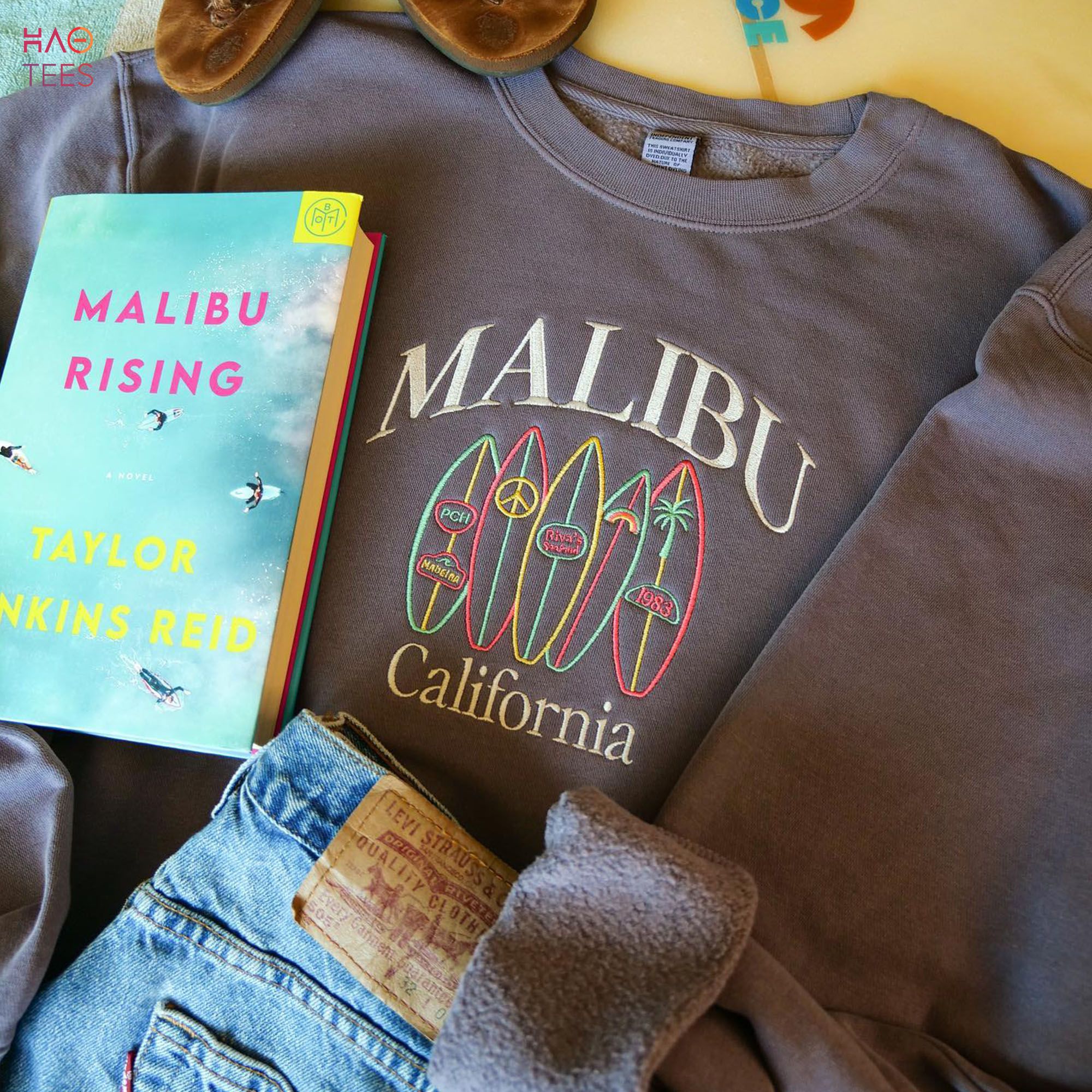 Malibu Rising Inspired Crewneck Embroidered Bookish Shirt Malibu Rising Inspired Crewneck Embroidered Bookish Shirt