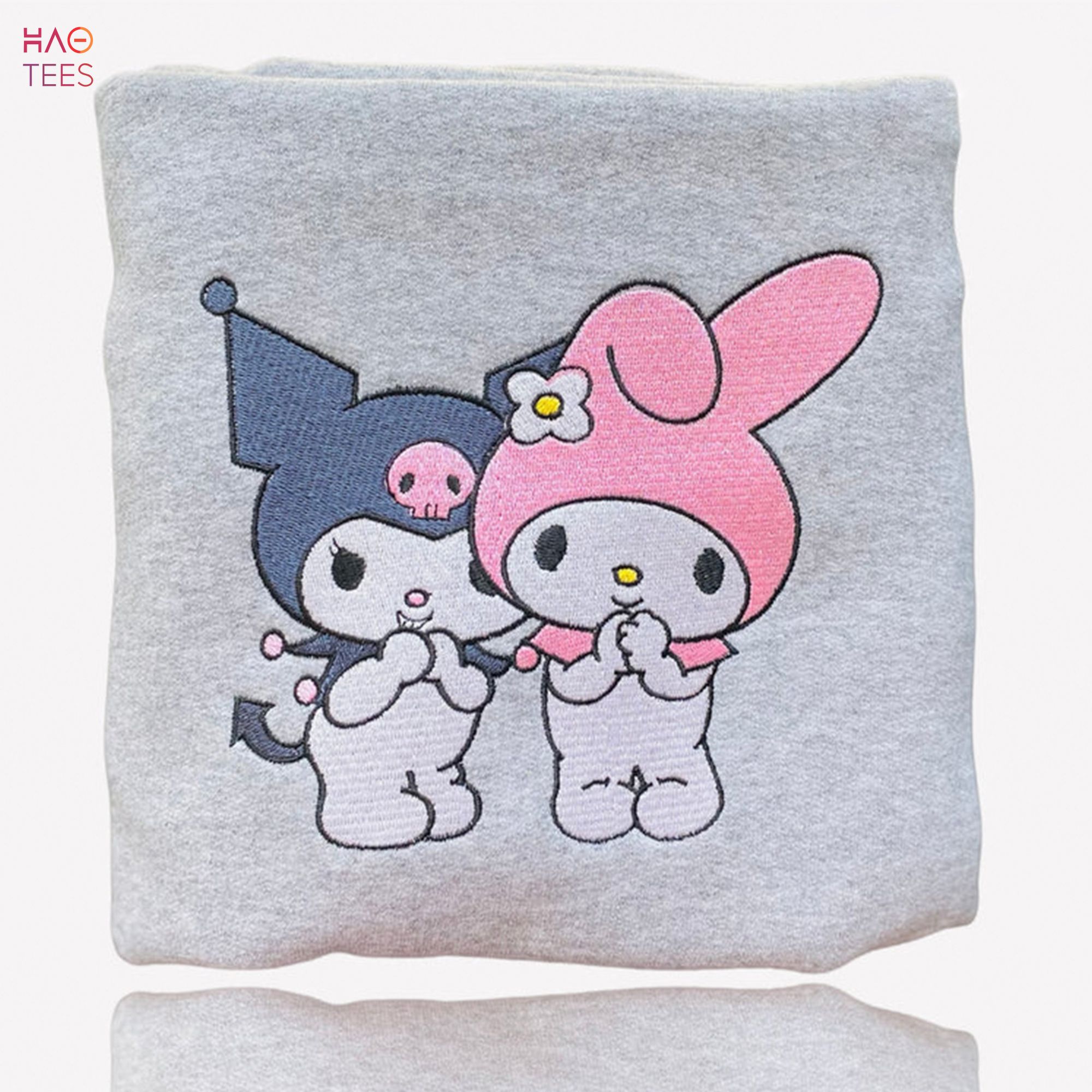 Melody Kuromi Cartoon Kitty Cartoon Embroidered Hot Shirt Melody Kuromi Cartoon Kitty Cartoon Embroidered Hot Shirt
