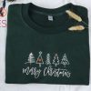 Merry Christmas Embroidered Christmas Truck Holiday Pajama Top Christmas Trees Family Christmas Shirts