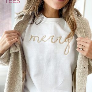 Merry Embroidered Pullover Christmas Merry Christmas Crewneck Merry Christmas Pullover Christmas Party T Shirt Merry Embroidered Pullover Christmas Merry Christmas Crewneck Merry Christmas Pullover Christmas Party T Shirt