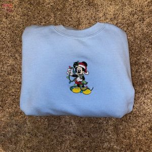 Mickey Christmas Disney Embroidered Mickey Minnie Christmas Disney Embroidery Shirt