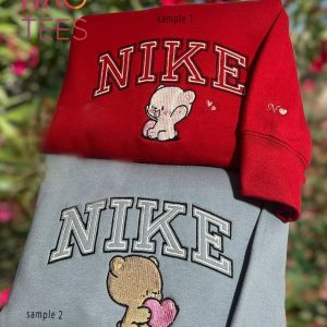 Milk And Mocha Bears Custom Embroidered Crewneck Cartoon Animal Hugging Crewneck Matching Items Anniversary Gift For Her Shirt – AY61