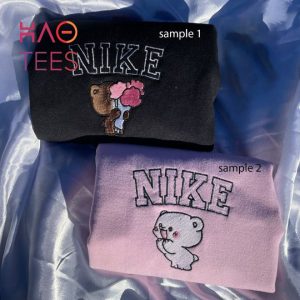 Milk And Mocha Bears Custom Embroidered Crewneck Cartoon Animal Hugging Crewneck Matching Items Anniversary Gift For Lover Shirt