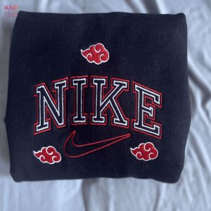 Naruto Akatsuki Clouds Swoosh Embroidered Crewneck Best Anime Ninja Embroidered Anime Embroidered Shirt