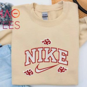 Naruto Akatsuki Clouds Swoosh Embroidered Crewneck Best Anime Ninja Embroidered Anime Embroidered Shirt – H641