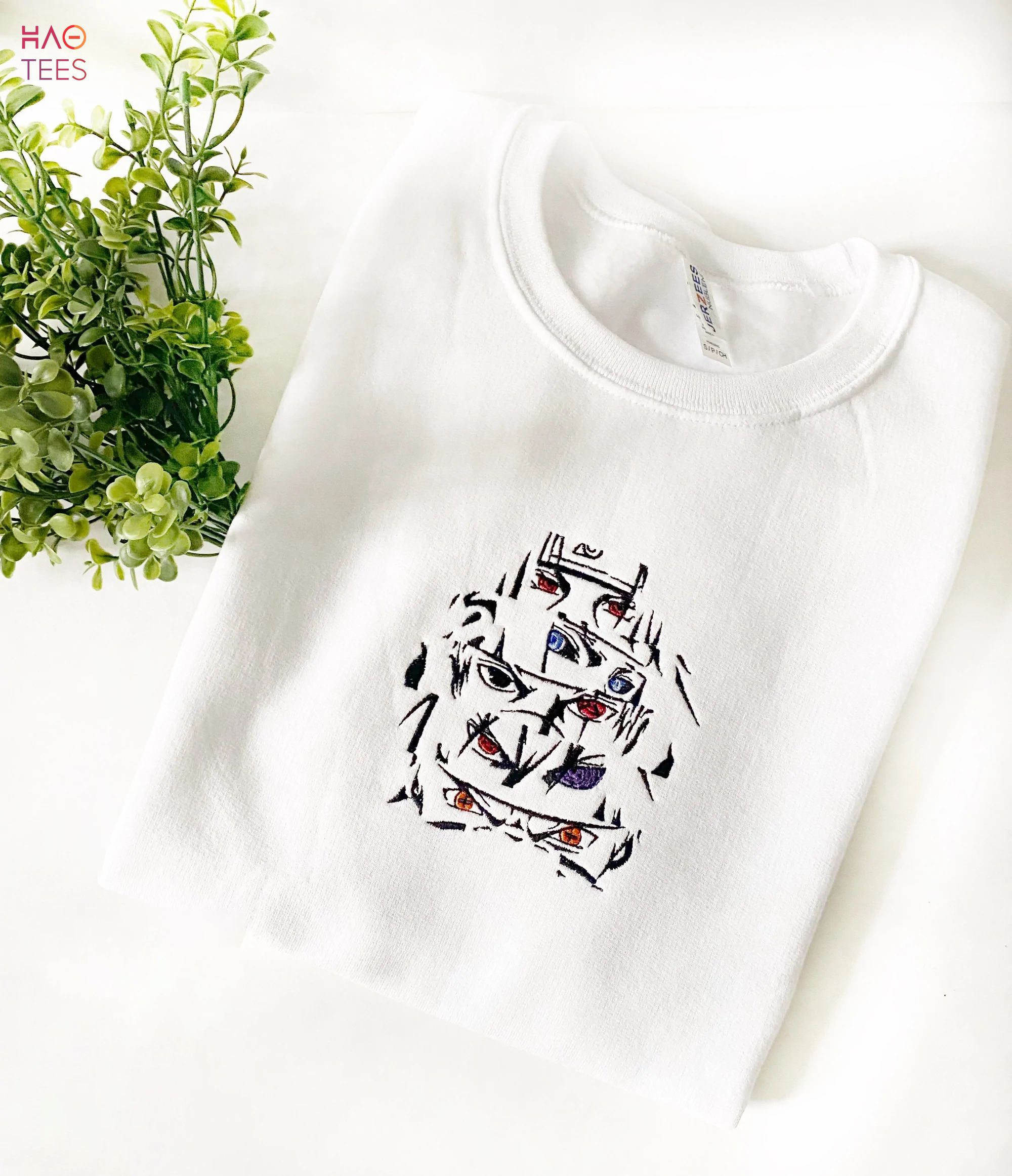 Naruto Anime Embroidered Crewneck Shirt Naruto Anime Embroidered Crewneck Shirt
