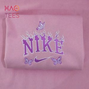 Nike Embroidered Butterflies Embroidered Butterfly Jumper Crewneck Halloween Women Shirt