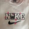 Nike Hearts Kitty Embroidered Hoodie Tee Shirt