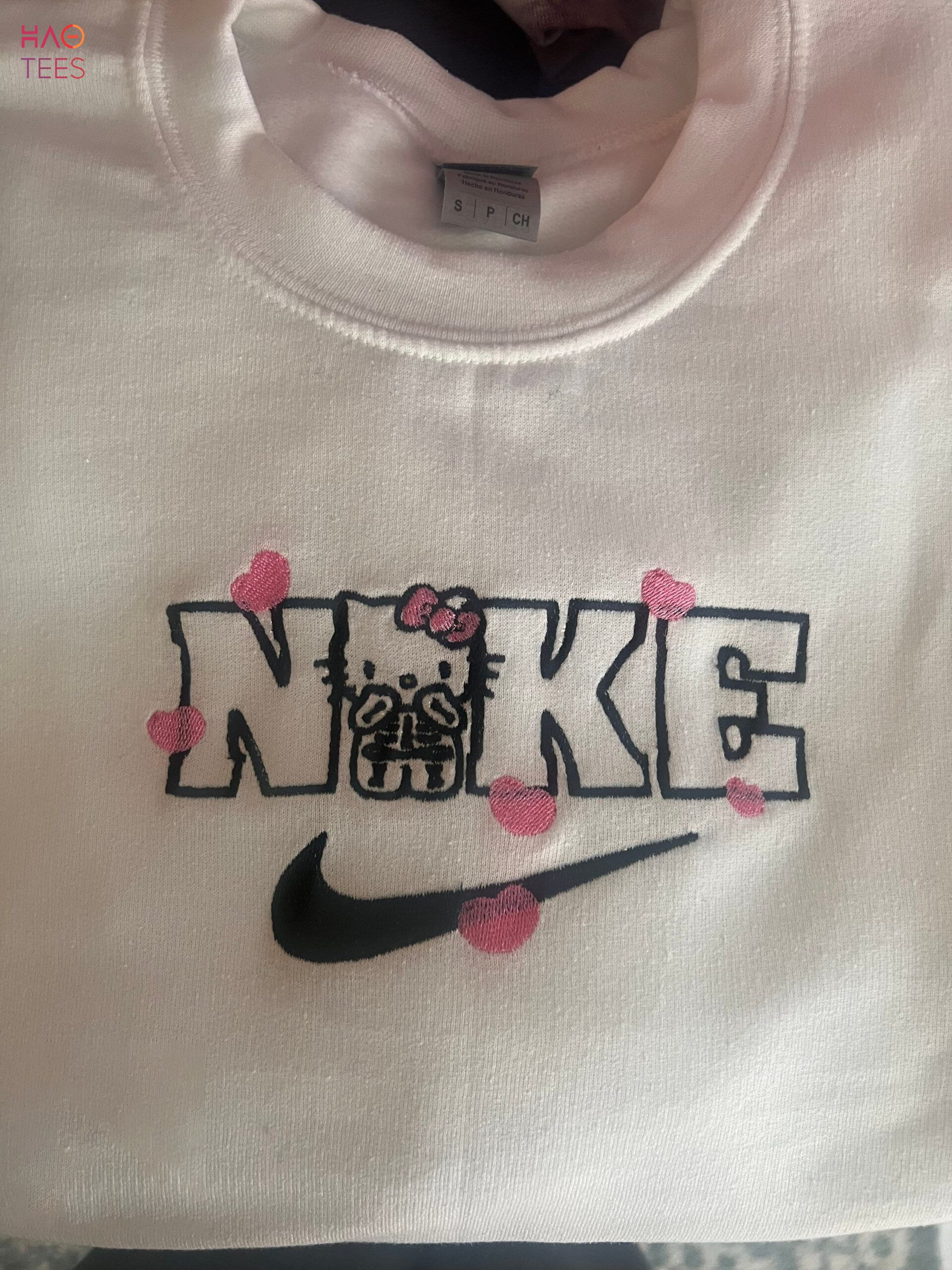 Nike Hearts Kitty Embroidered Hoodie Tee Shirt Luxury Store