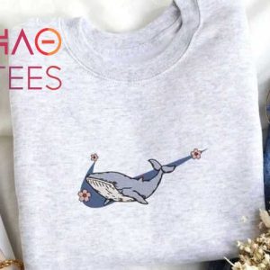Nke Embroidered Ocean Swooh Embroidered Sport Brand Embroidered Crewneck Shirt