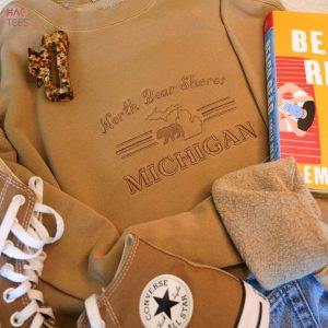 North Bear Shores Michigan Embroidered Crewneck Inspired By Beach Read Emily Henry Booktok Book Merch Book Gifts Shirt