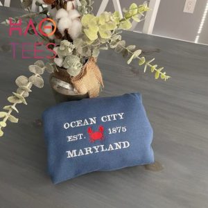 Ocean City Maryland Embroidered Crewneck Shirt