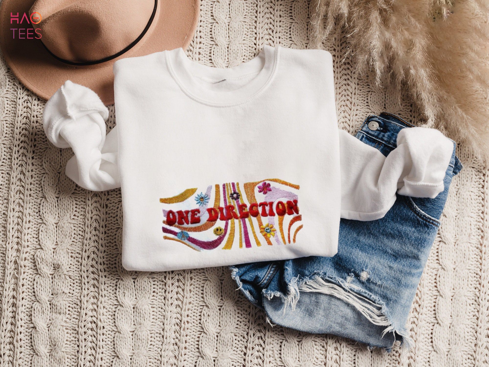 One Direction Embroidered Crewneck Shirt One Direction Embroidered Crewneck Shirt