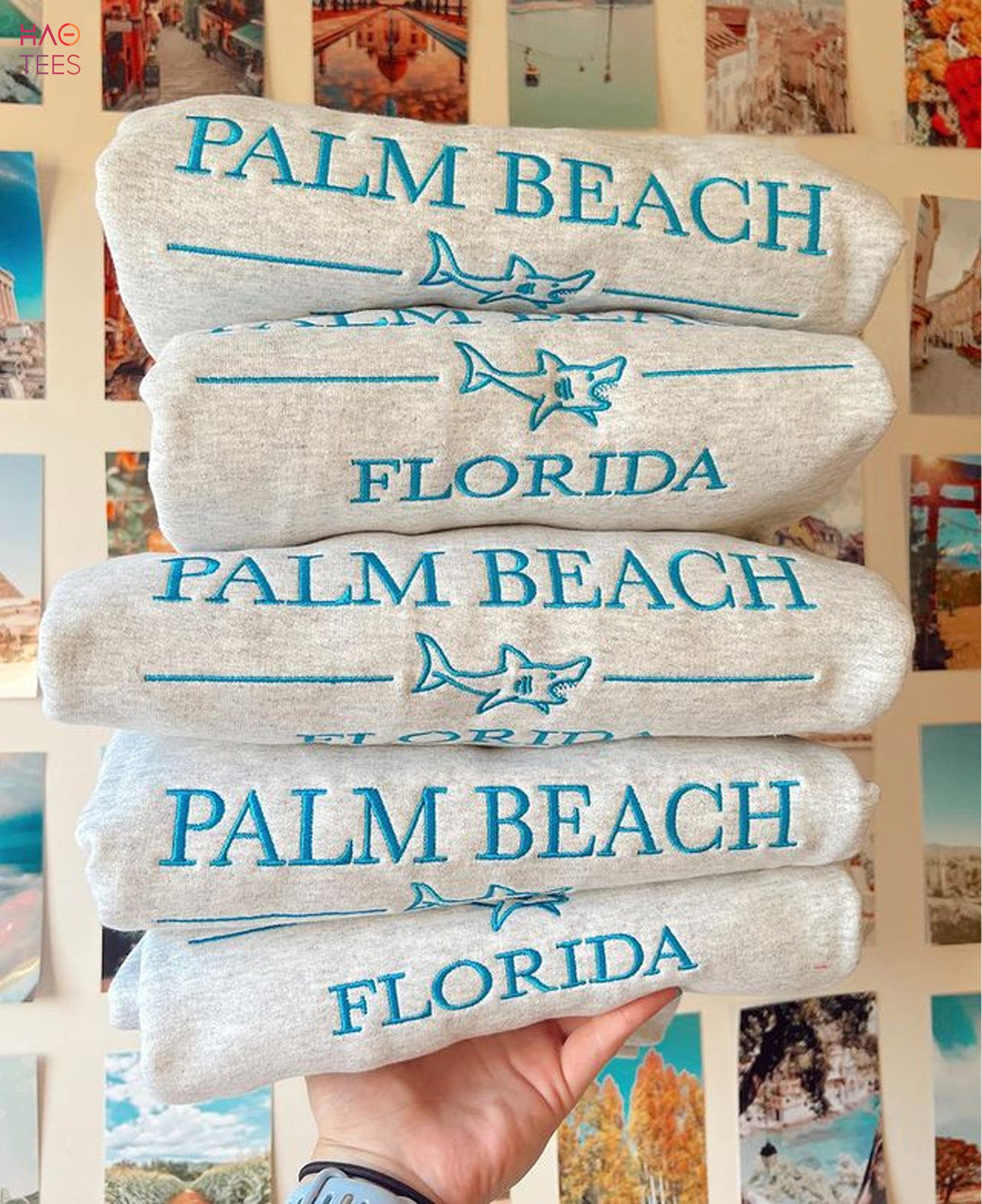 Palm Beach Embroidered Surf Ocean Beach Trendy Siesta Beach Shirt Palm Beach Embroidered Surf Ocean Beach Trendy Siesta Beach Shirt