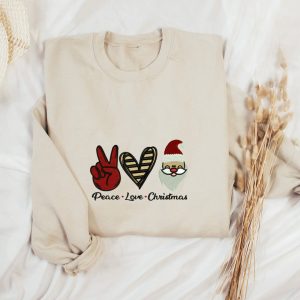 Peace Love Santa Embroidered Peace Love Santa Peace Love Santa Christmas Christmas Christmas Gift Shirt