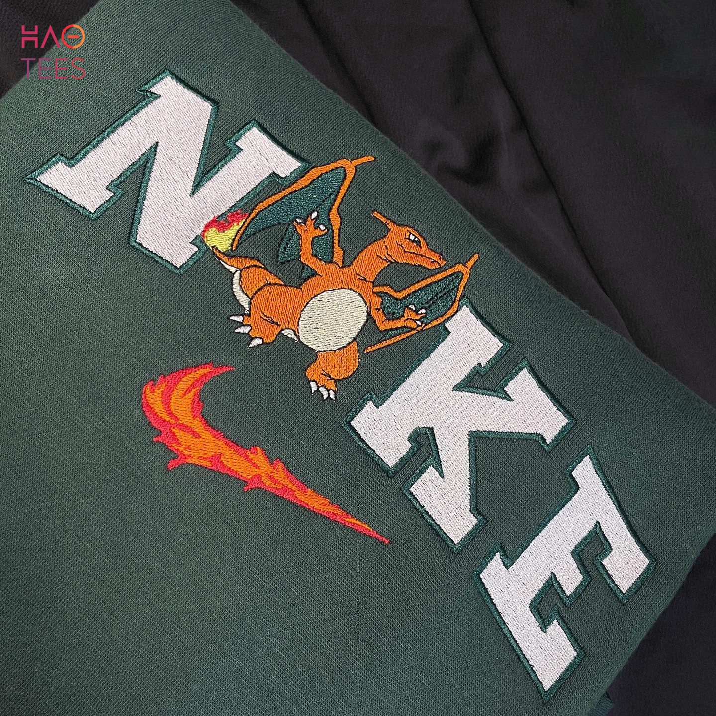 Charizard Nike Embroidered Crewneck, Pokemon Embroidered Swe