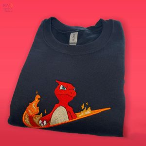 Pokemon Charizard Swoosh Embroidered Pokemon Embroidered Pokemon Embroidery Pokemon Dragonite Shirt
