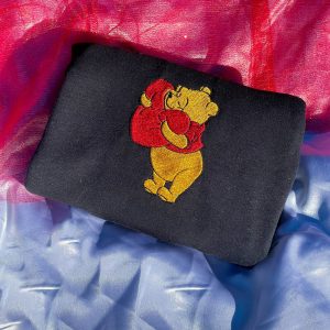 Pooh Has My Heart Embroidered Cartoon Shirt