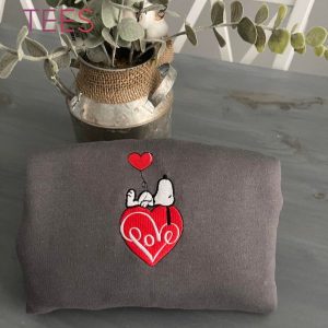 Snoopy In Love Embroidered Shirt
