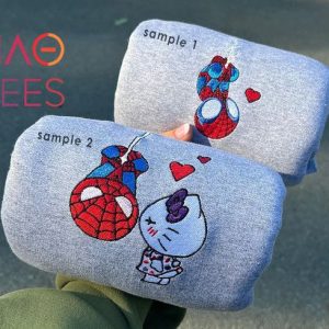 Spiderman Embroidered Spider-man Crewneck Marvel Kitty Embroidered Crewneck Spider Kitty Crewneck Shirt