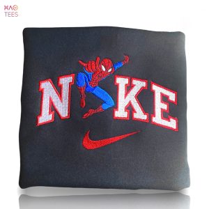 Spiderman Swoosh Embroidered Spider-man Crewneck Marvel Gift Shirt