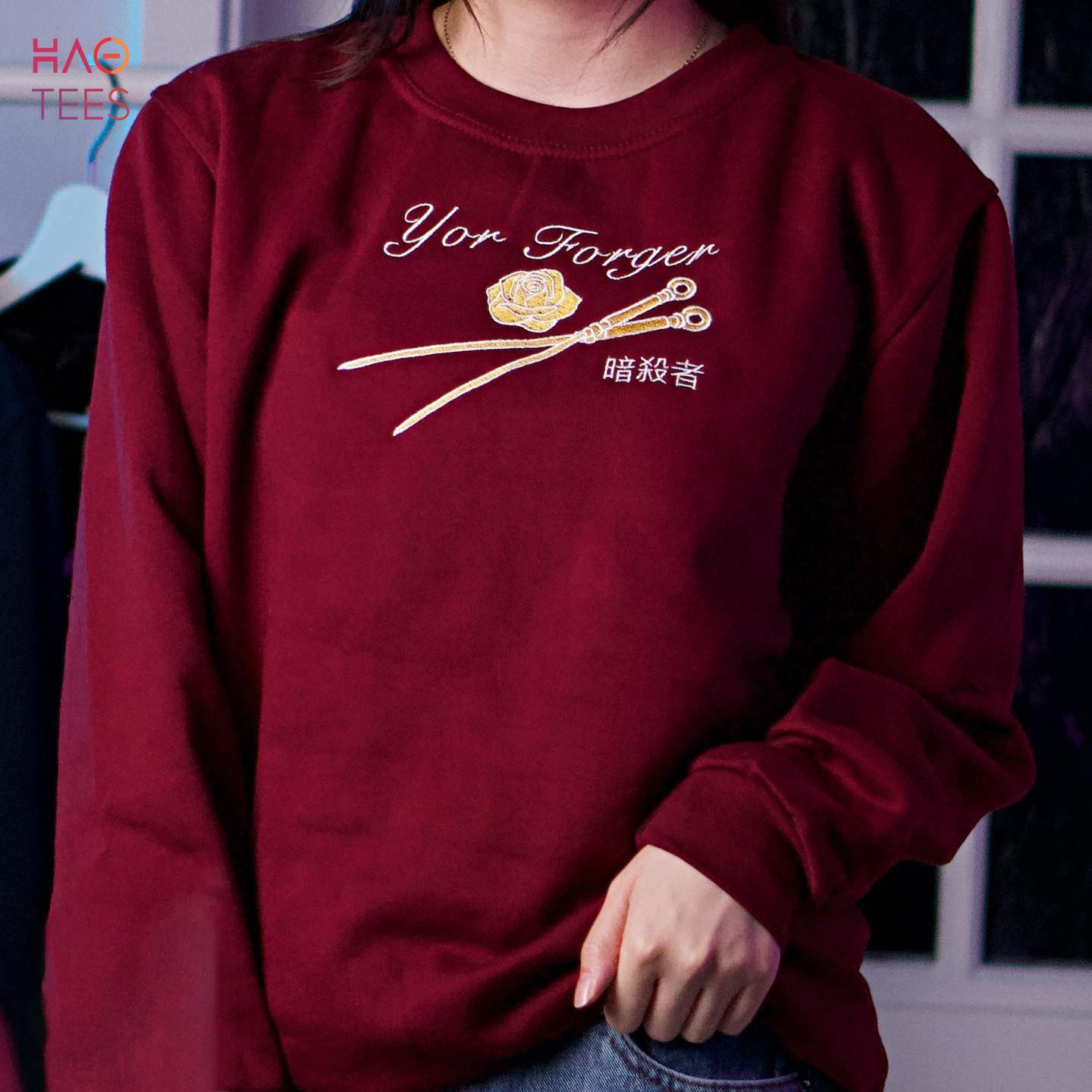 Spy X Family Thorn Princess Embroidered Crewneck Anime Embroidered Shirt Spy X Family Thorn Princess Embroidered Crewneck Anime Embroidered Shirt