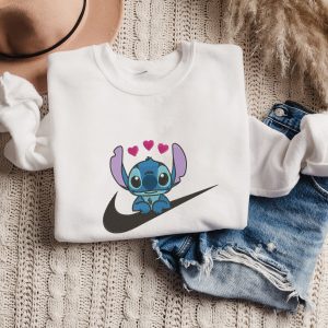 Stiich Embroidered Crewneck Alien Cute Vintage Pinterest Style Christmas Gift Gift for Her Valentine Gift Shirt