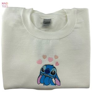 Stitch With Heart Embroidered Custom Embroidered Cartoon Embroidered Shirt