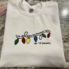 Taylor Swift Inspired We Can Leave The Christmas Lights Up Til January Lover Embroidered Crewneck Shirt