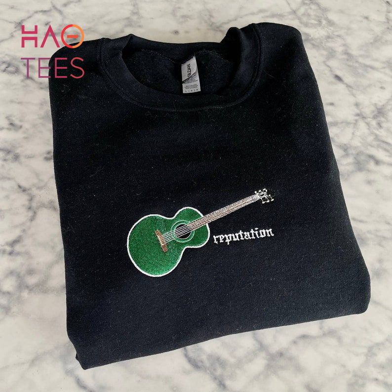 Taylor Swift Reputation Era Guitar Embroidered Shirt Taylor Swift Reputation Era Guitar Embroidered Shirt