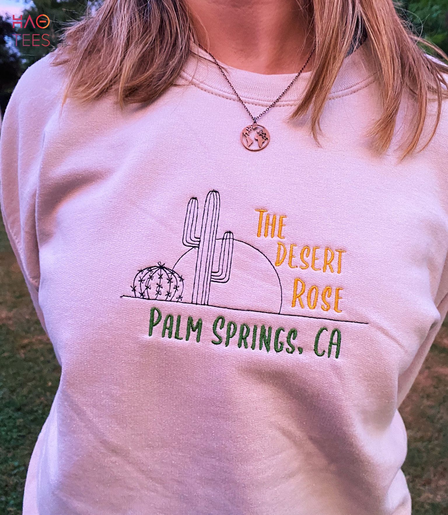 The Desert Rose Crewneck Embroidered Shirt The Desert Rose Crewneck Embroidered Shirt