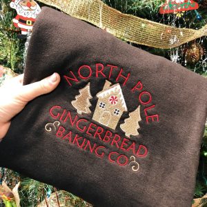 The North Pole Embroidery Vintage Christmas Unisex Premium Quality Shirt The North Pole Embroidery Vintage Christmas Unisex Premium Quality Shirt