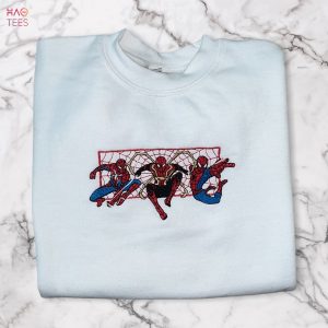 Three Is A Magic Number Crewneck Spiderman Heart Embroidered Crewneck Marvel Inspired Embroidery Crewneck Shirt