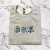 Three Stitch Embroidery Crewneck Stitch Xmas Embroidered Christmas Shirt