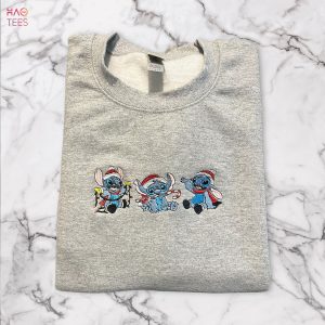 Three Stitch Embroidery Crewneck Stitch Xmas Embroidered Christmas Shirt