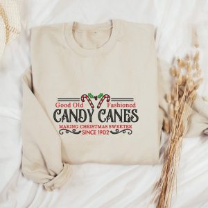 Vintage Christmas Embroidered Kringle Candy Co Christmas Candy Candy Cane Christmas Crewneck Shirt