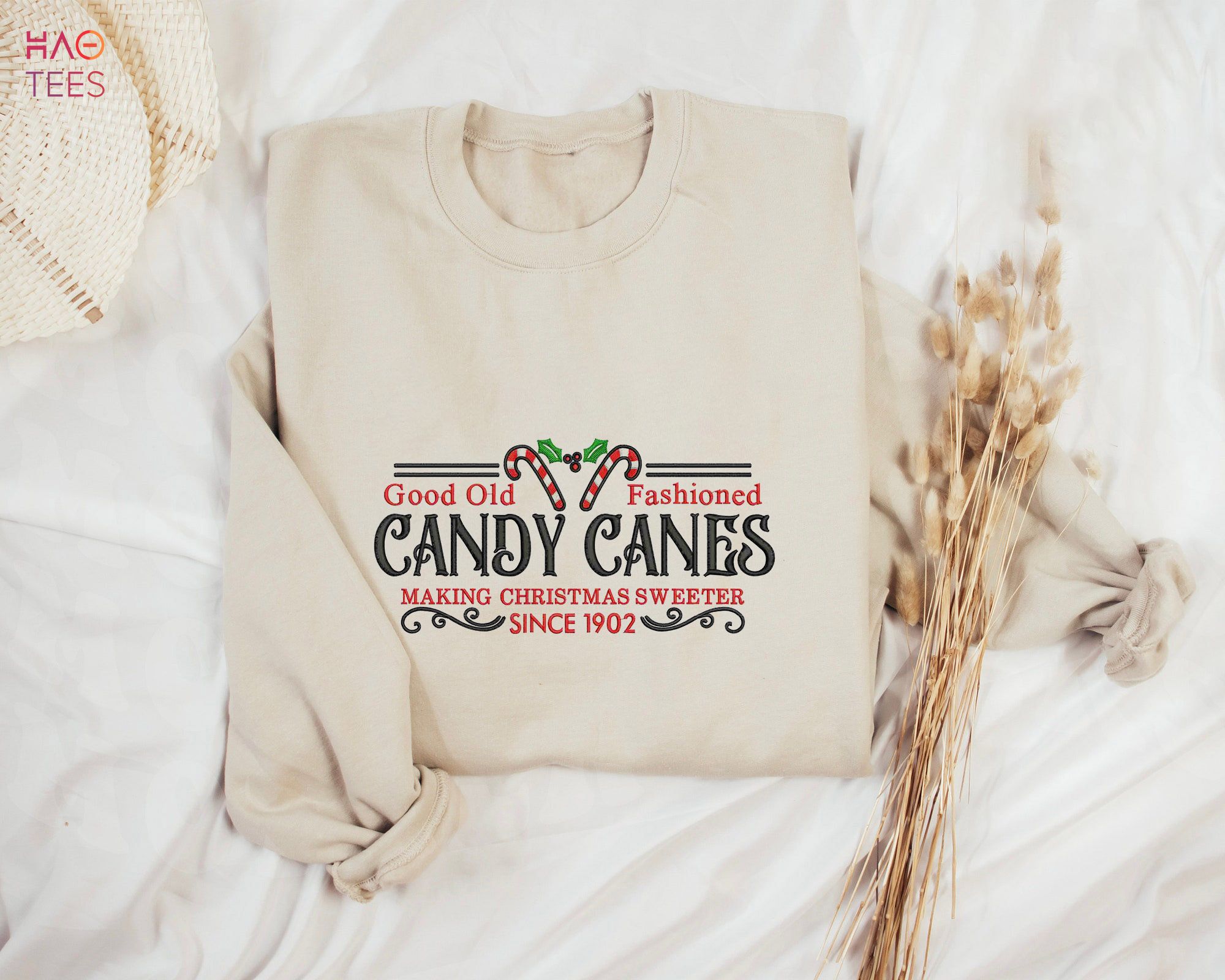 Vintage Christmas Embroidered Kringle Candy Co Christmas Candy Candy Cane Christmas Crewneck Shirt Vintage Christmas Embroidered Kringle Candy Co Christmas Candy Candy Cane Christmas Crewneck Shirt