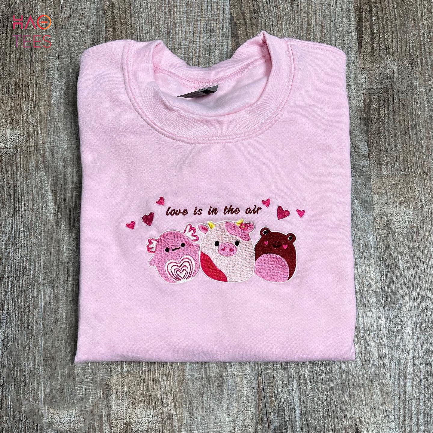 Vintage Embroidered Inspired Valentine?s Day Squishmallow Shirt Vintage Embroidered Inspired Valentine?s Day Squishmallow Shirt