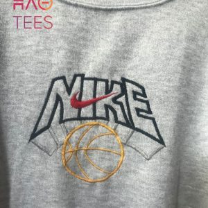 Vintage Style Basketball Crewneck Embroidered Nke Logo Shirt