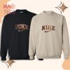 Vintage Swoosh Design Custom Embroidery Crewneck Shirt