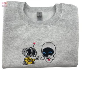 Wall-E and Eve Couple Embroidered Custom Embroidered Couple Matching Anniversary Embroidered Robot Love Shirt