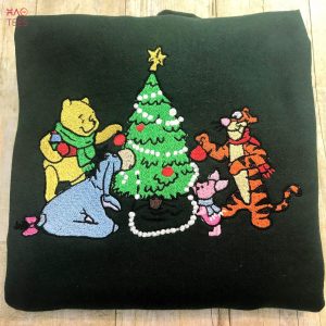 Winnie The Pooh & Friends Christmas Embroidered Crewneck Shirt