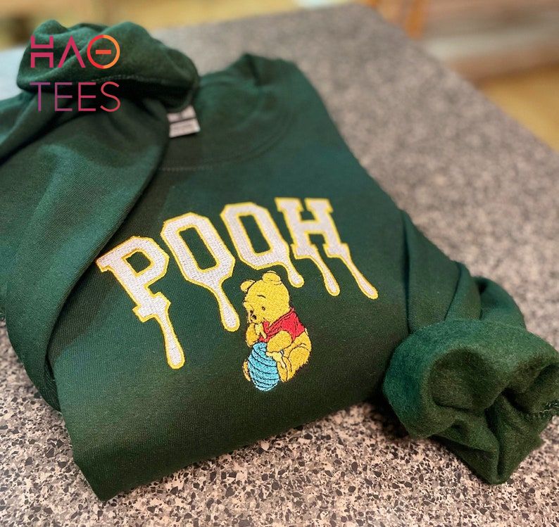 Winnie the Pooh Embroidered Embroidered Crewneck Beige Tan Custom Shirt Winnie the Pooh Embroidered Embroidered Crewneck Beige Tan Custom Shirt